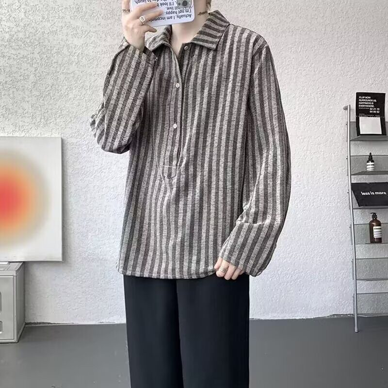 美式复古连帽棉衣棉服男款秋冬季2026外套青年条纹宽松上衣卡其