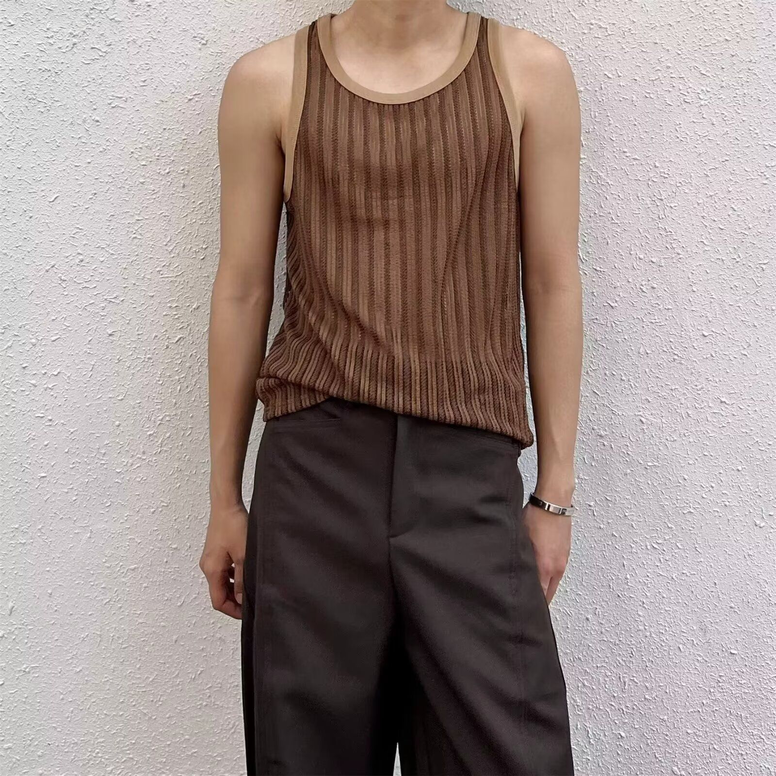 2026美式复古街拍风港风个性印花T恤潮男背心男女上衣夏季