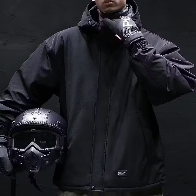 春秋季冲锋衣男外套户外登山三合一防水大码美式机能软壳黑夹克潮