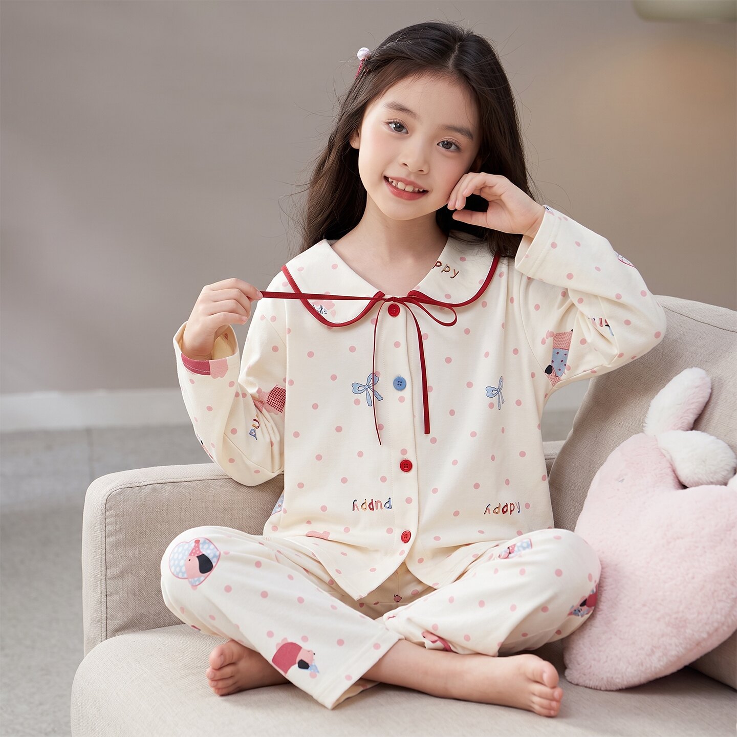 女童睡衣儿童2026新款春秋季纯棉长袖套装女孩公主大童亲子家居服