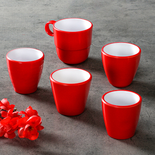 台德密胺餐具餐厅饭店烤肉店防摔树脂杯子仿瓷杯水杯塑料茶杯商用