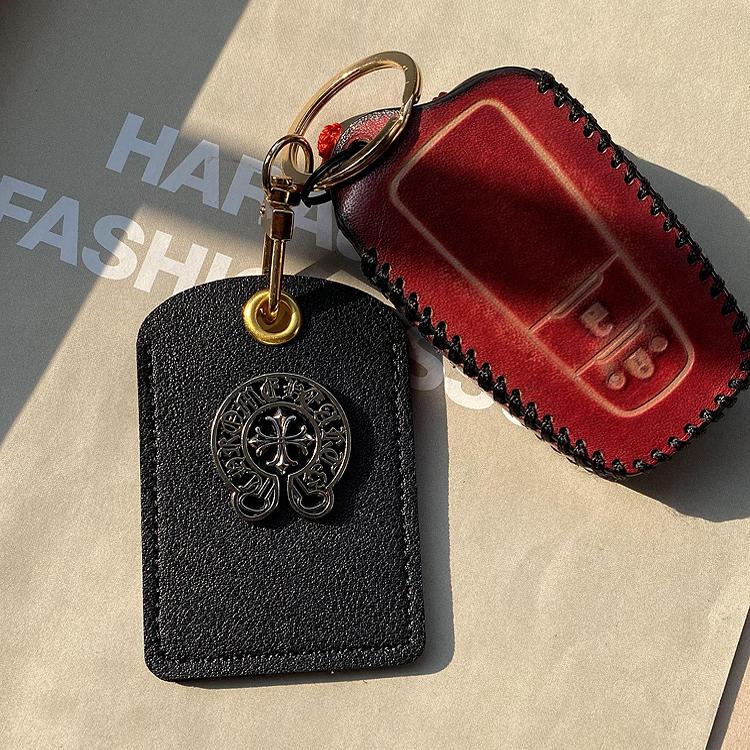 高级感皮质小方形门禁卡套高颜值钥匙扣一体电梯卡保护卡套软皮女