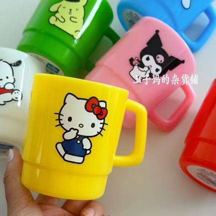 现货日本制三丽鸥hellokitty水杯玉桂狗布丁狗漱口杯水杯耐热水杯