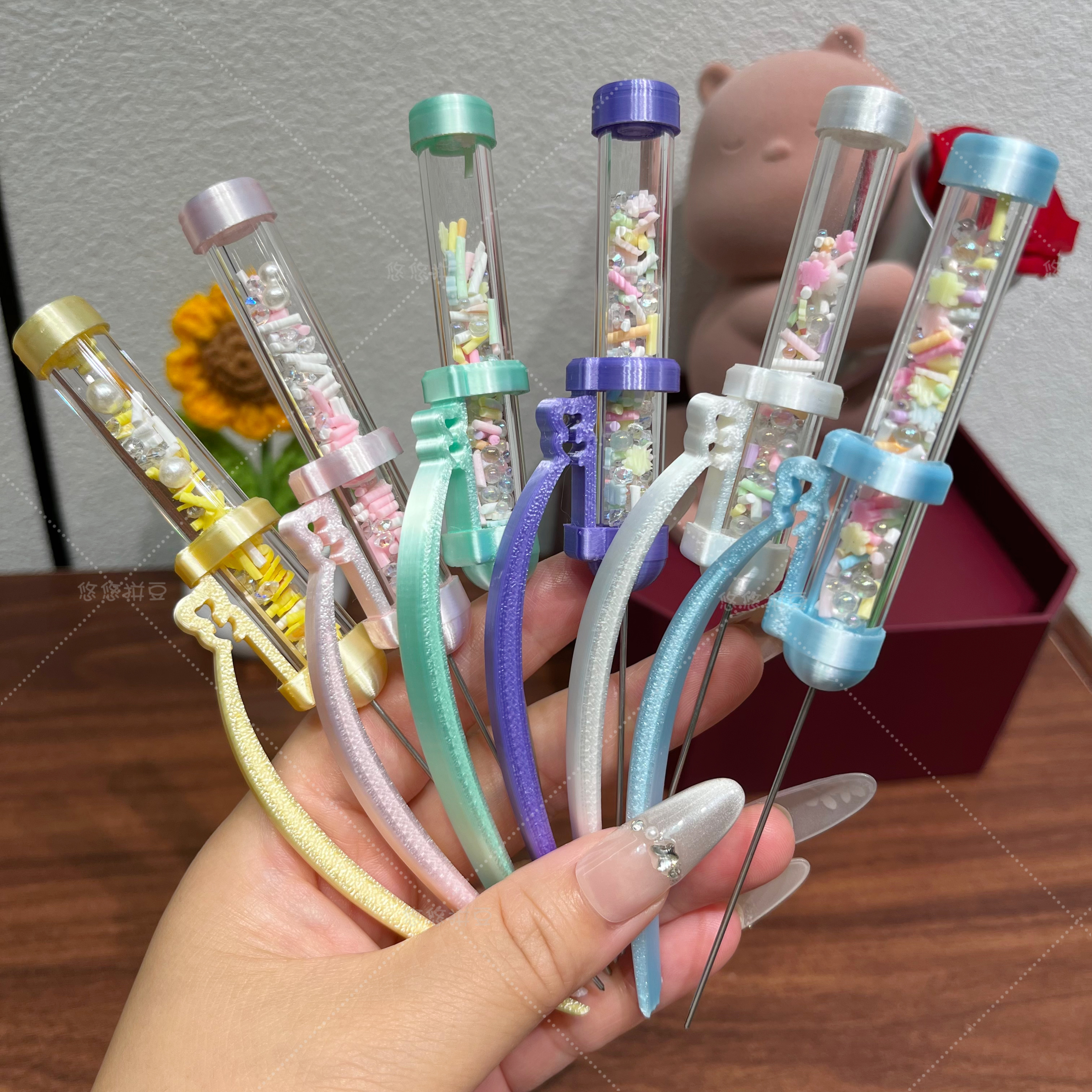 泡芙卷豆笔长单针拼豆工具