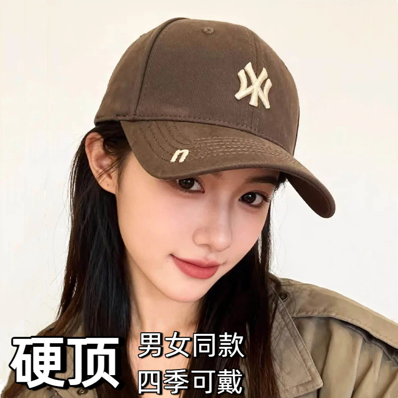 2026新款棒球帽女春夏韩版字母刺绣潮牌百搭显脸小硬顶男士鸭舌帽