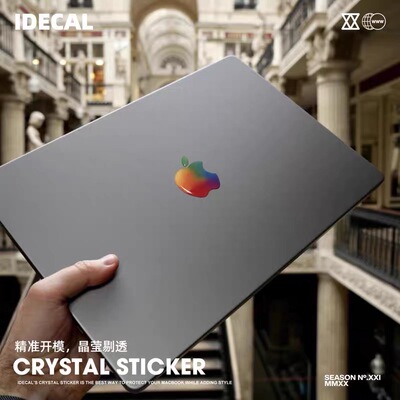 适用于苹果笔记本ipad电脑macbookPro16寸局部水晶贴logo创意贴