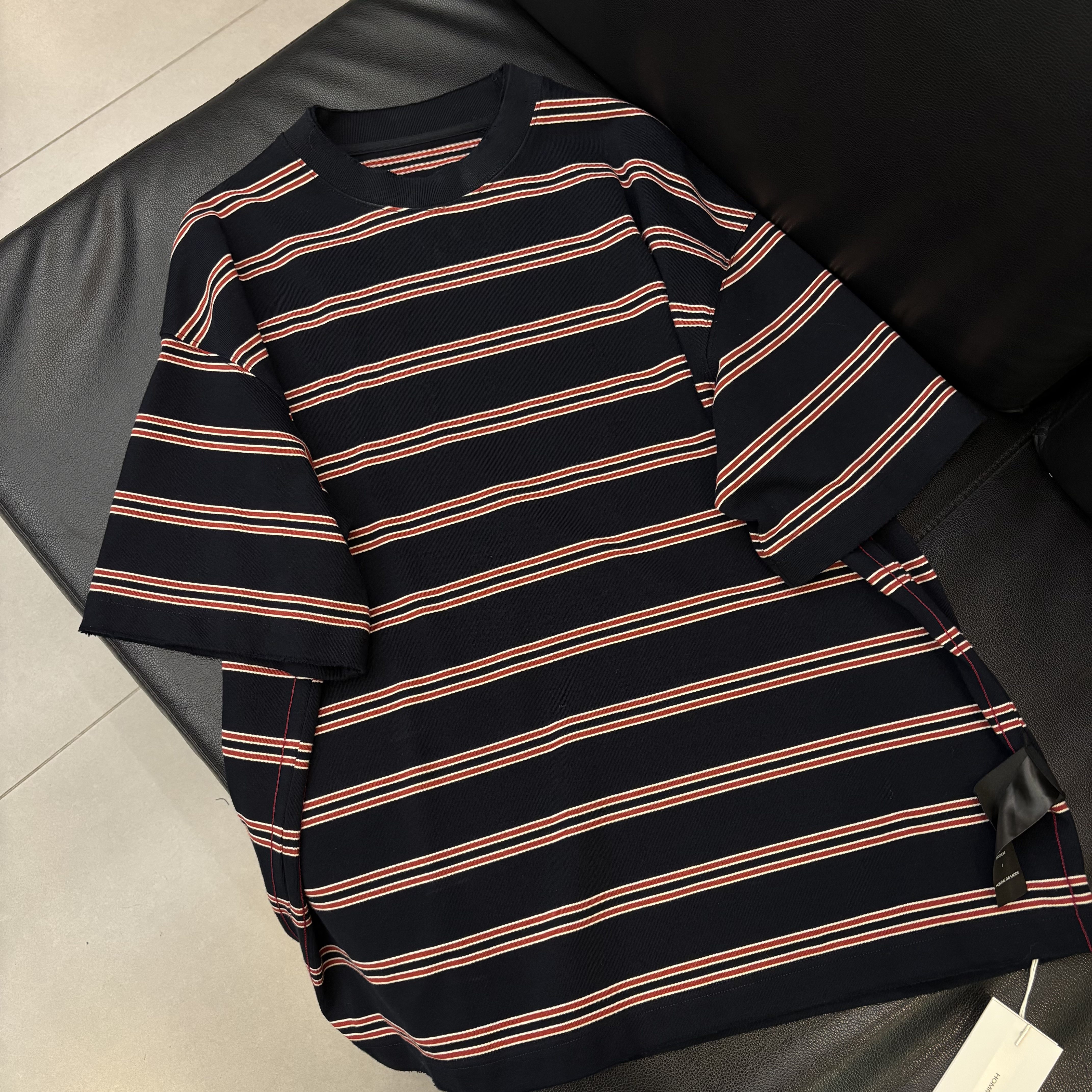 2026夏季新款圆领洋气时尚韩版休闲条纹短袖T恤衫户外小众设计