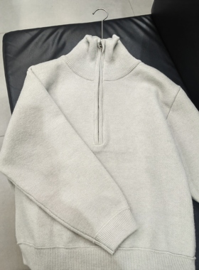 2026秋冬新款男士半拉链针织衫毛衣时尚百搭休闲上衣