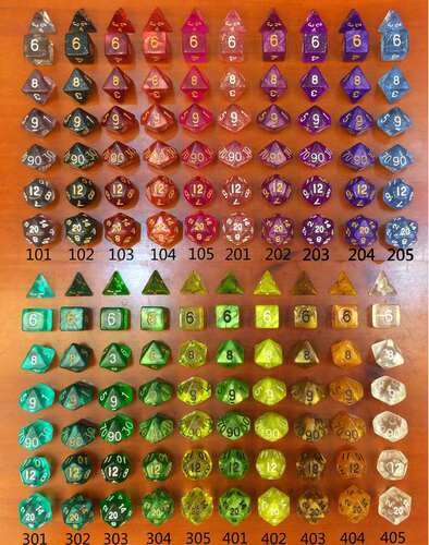 新款热卖7件套d4-d20流行色子