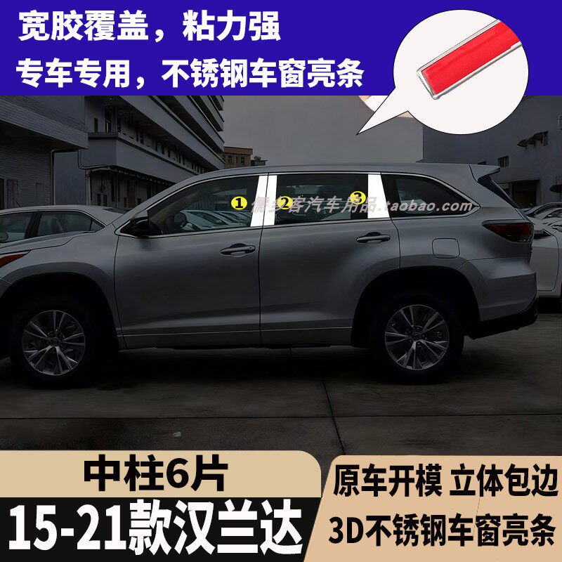 15-21汉兰达车窗不锈钢亮条