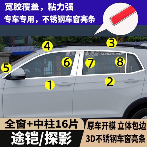 适用大众途铠T-CROSS车窗饰条不锈钢亮条车身门边亮条改装装饰件 - 封面