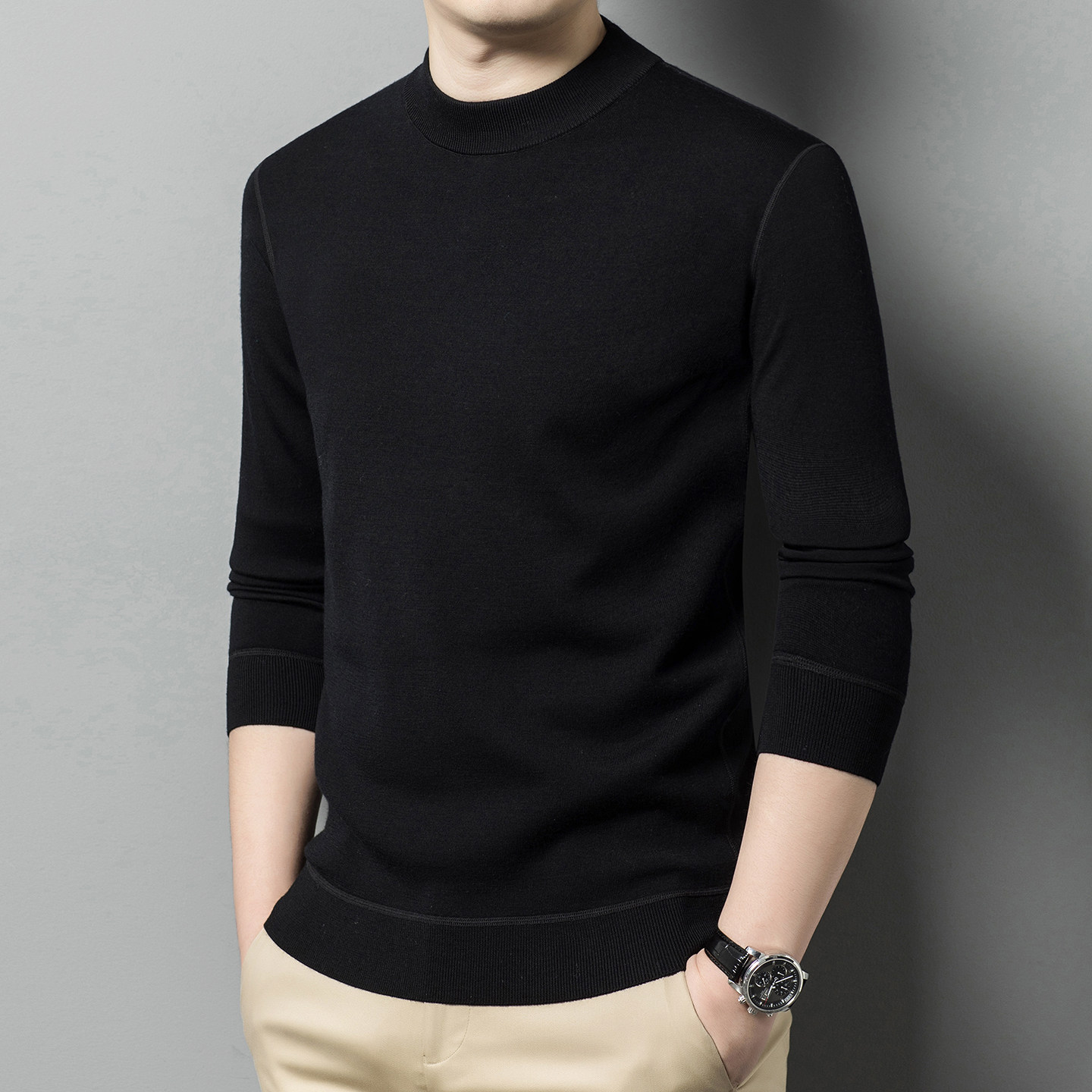 恒源祥精纺羊毛衫男士加绒加厚保暖毛衣秋冬季新款休闲百搭针织衫,男装,针织衫/毛衣,淘宝优惠券,粉丝福利购,淘宝优惠卷