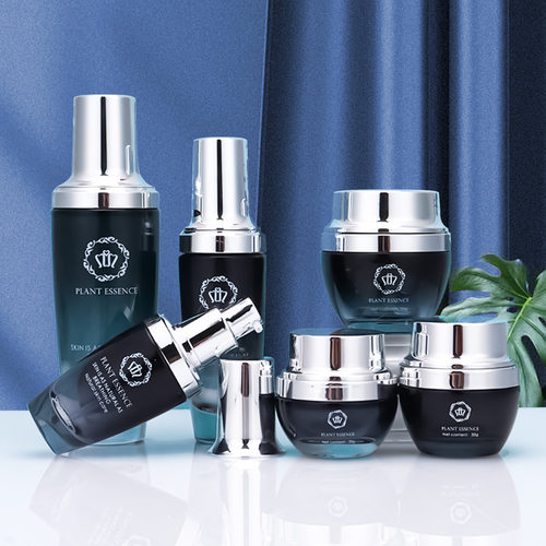 高档小黑瓶乳液玻璃按压霜分装瓶