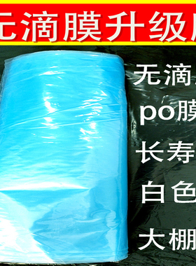 大棚无滴膜蓝色透明聚乙烯12丝米宽养殖po膜二膜大棚膜温室塑料膜