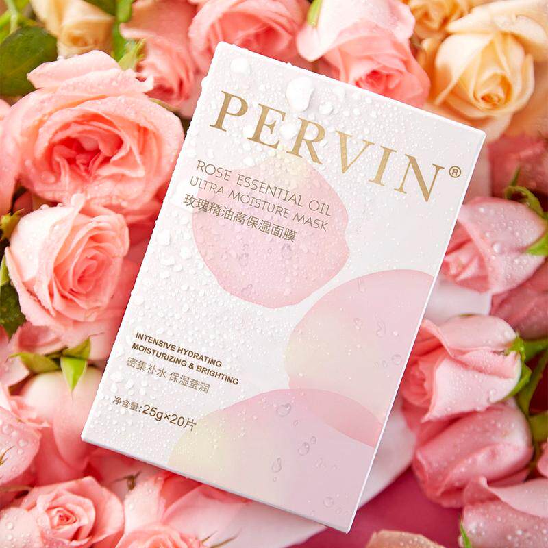 pervin20片玫瑰精油高保湿面膜