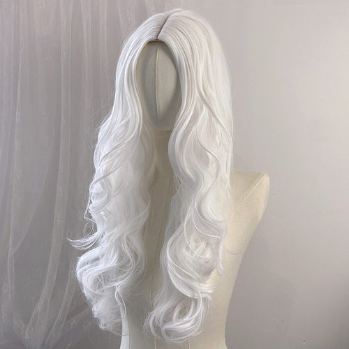 亚马逊白色长卷发假发女