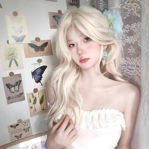 白金长卷假发女106011