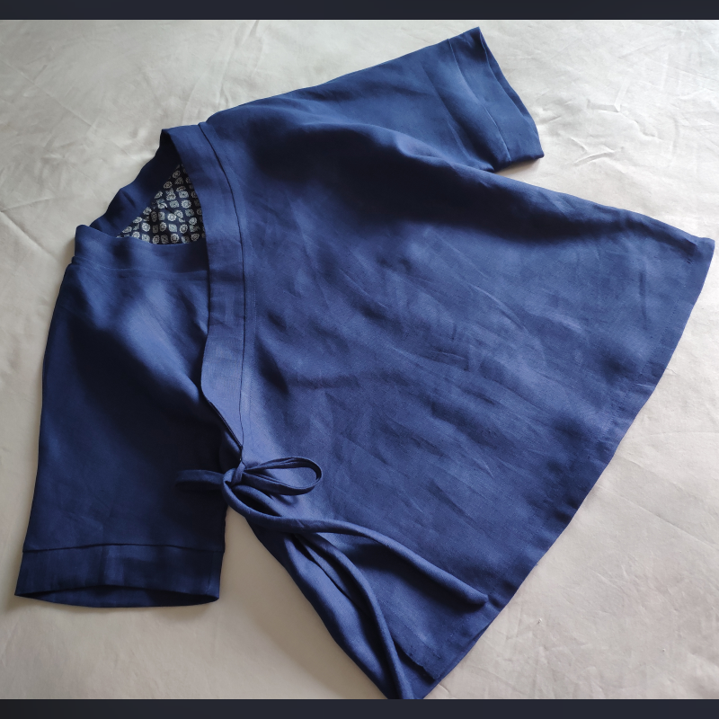 清仓青辰自制春秋新款V领系带纯亚麻汉服上衣女两层面料茶服日常,女装/女士精品,汉服上装,淘宝优惠券,粉丝福利购,淘宝优惠卷