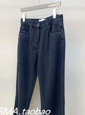 新品爆款黑色高腰百搭直筒牛仔裤土壤面料宽松高腰百搭阔腿裤女款
