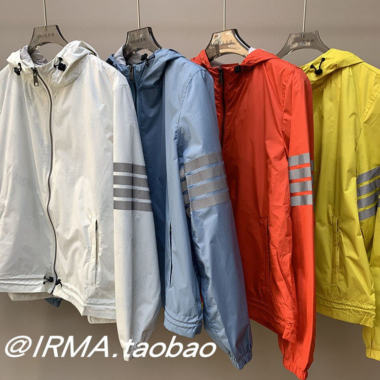 宽松休闲防晒反光连帽纯色外套