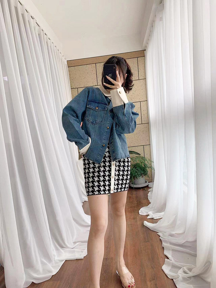 秋季新款宽松廓形长袖牛仔夹克