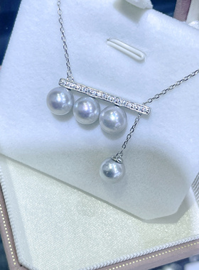 平衡木经典真多麻海水项链s925银可抽拉法式轻奢百搭锁骨链毛衣链