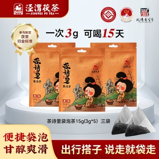 泾渭茯茶 陕西特产非遗 咸阳茯茶 黑茶金花伏茶 茶诗里袋泡*3包