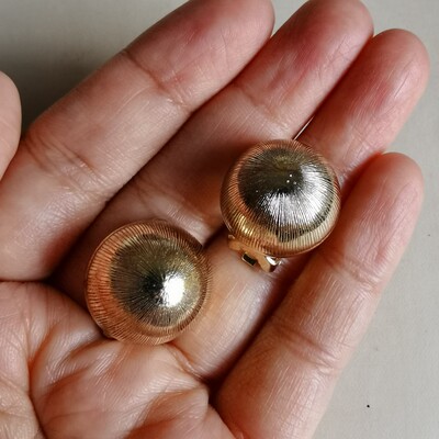 金色球形耳夹复古Grosse