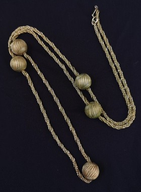 Vintage Grosse 年份标金色球球项链