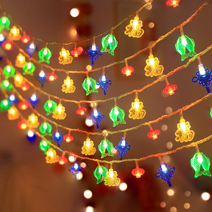 福字灯笼挂灯春节装饰灯led小彩灯闪灯串灯家用过年元宵装饰灯