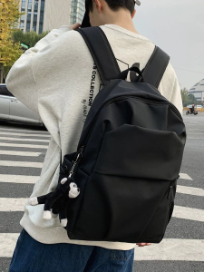 防水尼龙布双肩包大容量大学生书包男士女士褶皱休闲旅行电脑背包
