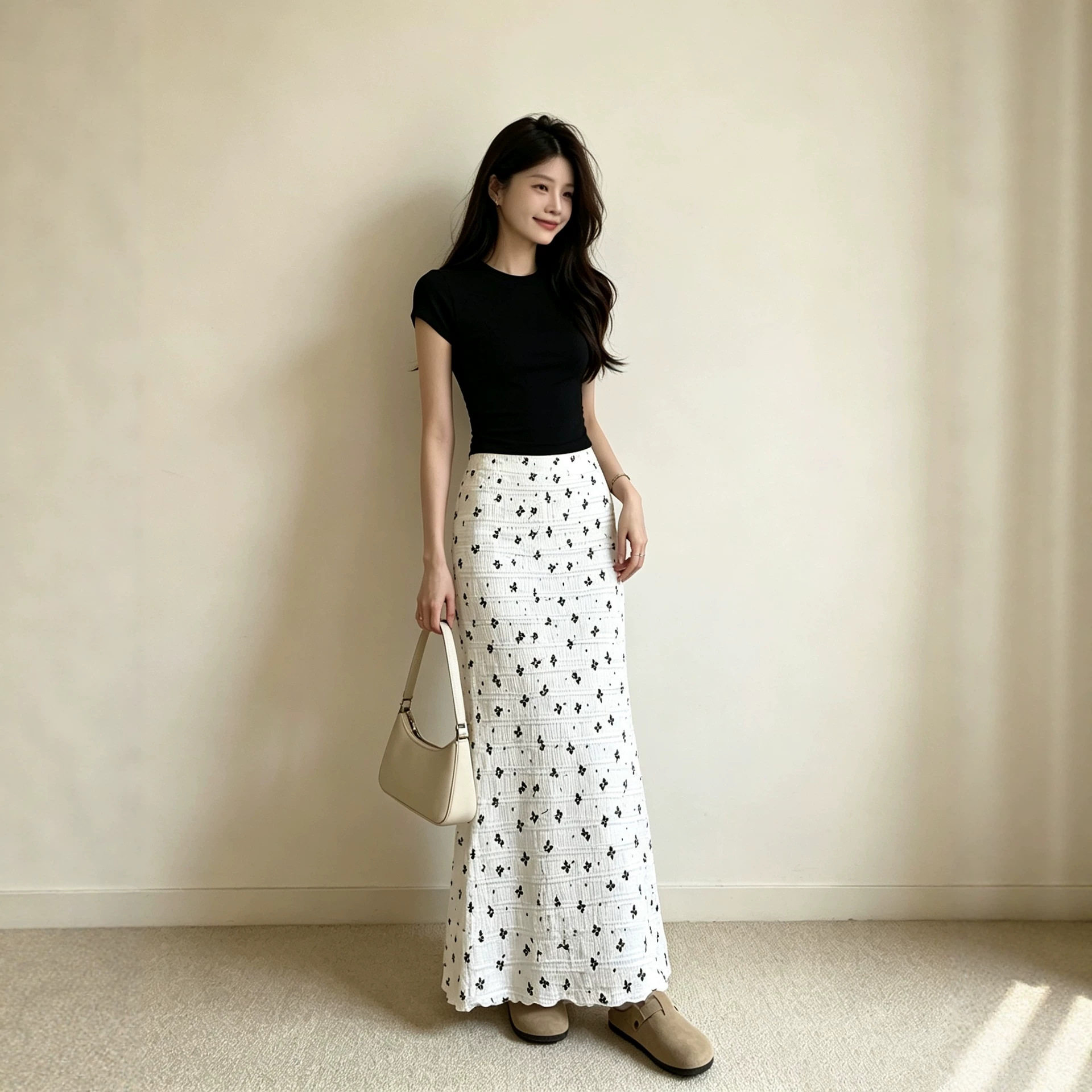 白色碎花半身裙长裙女夏季26新款漂亮绝美纱裙淡人高知感包臀裙子
