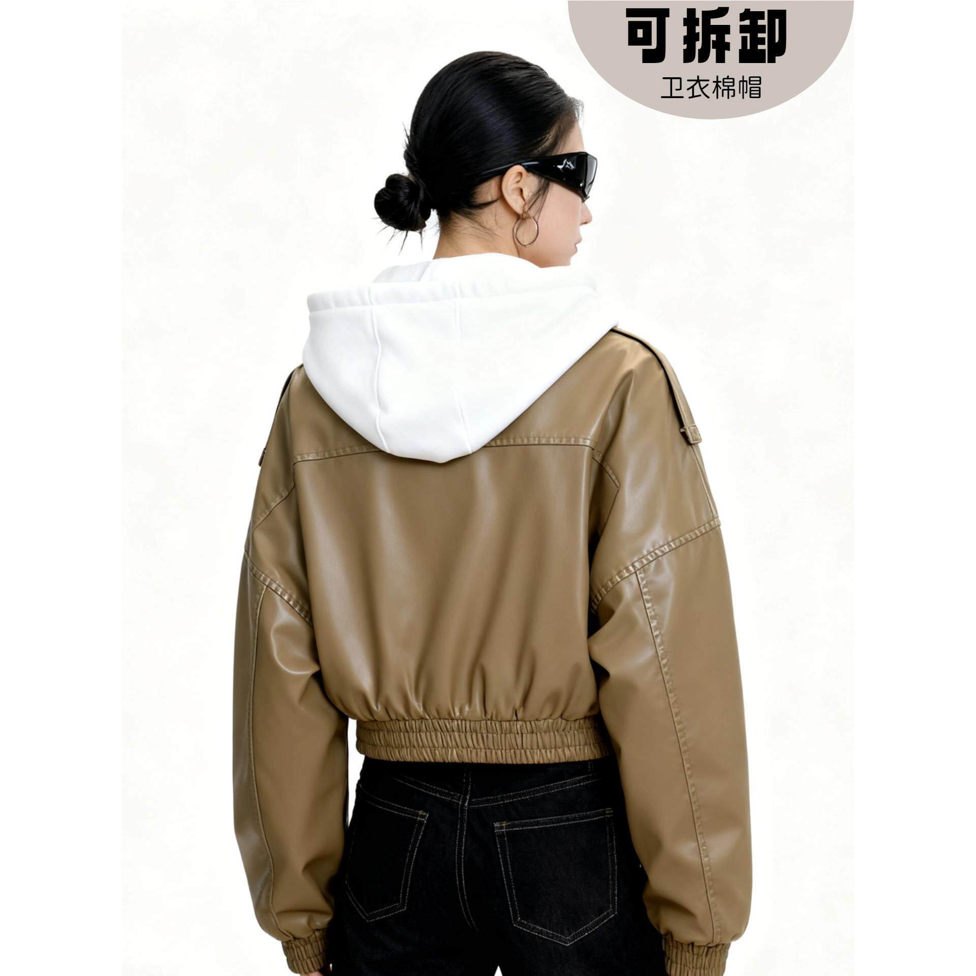 防风帽子可拆卸双层保暖立体显脸假领