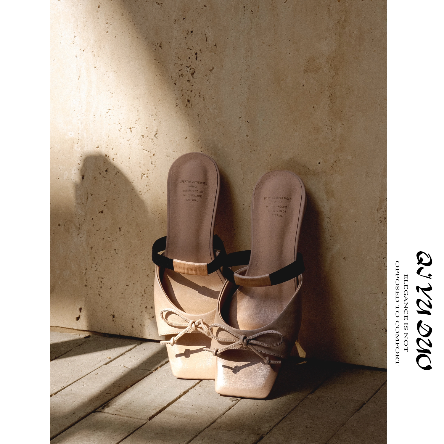 QOYUDUO 法式露趾蝴蝶结一字带平底凉拖女外穿高级感一鞋两穿凉鞋