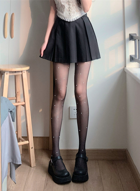 AY To films 黑色辣妹珍珠丝袜性感黑丝显瘦美腿防勾丝甜辣黑丝袜