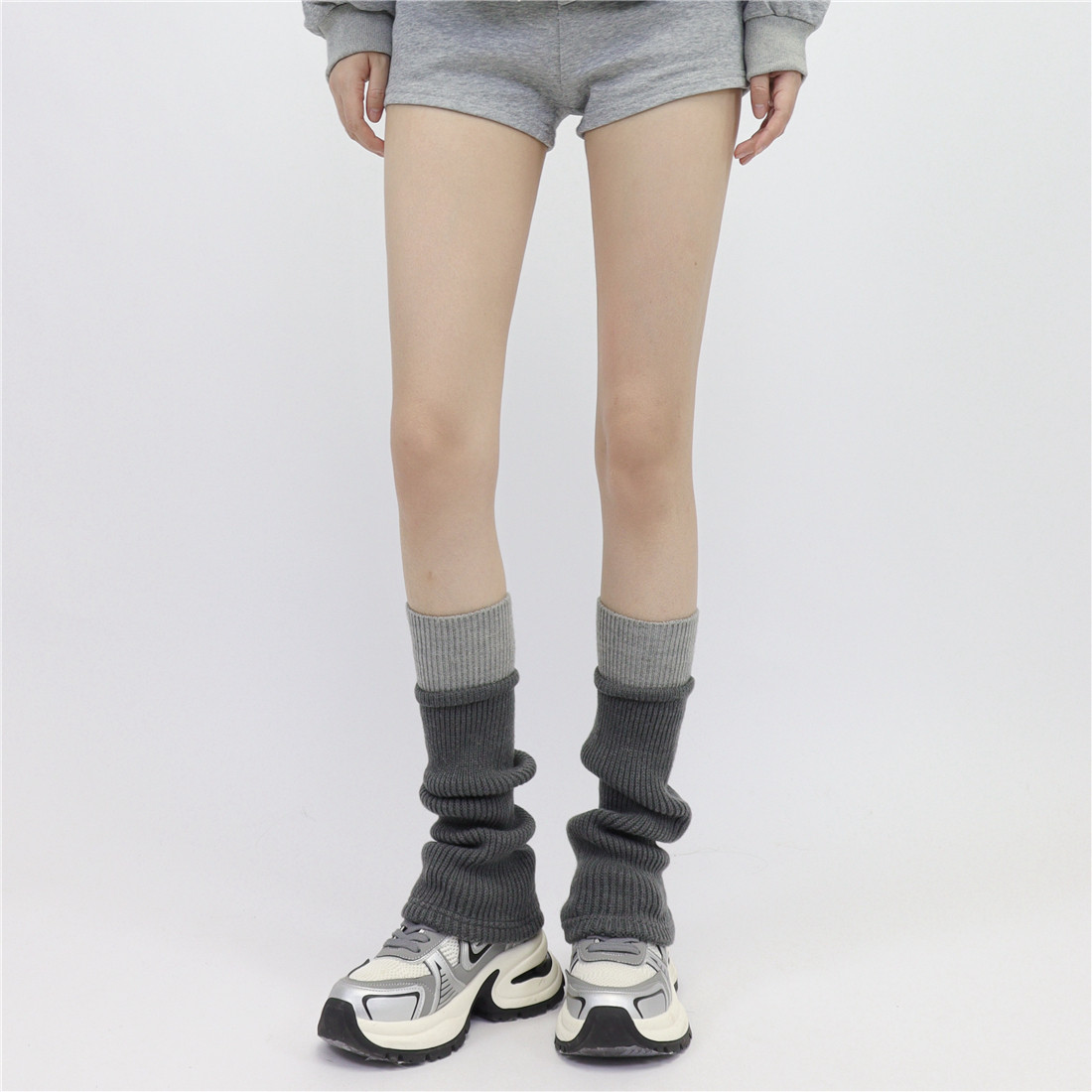 AYTofilms韩国ins博主针织小腿套女秋冬加厚保暖拼接撞色堆堆袜套,女士内衣/男士内衣/家居服,中筒袜,淘宝优惠券,粉丝福利购,淘宝优惠卷