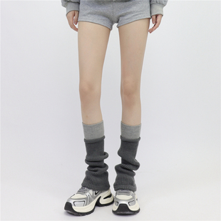 AYTofilms韩国ins博主针织小腿套女秋冬加厚保暖拼接撞色堆堆袜套