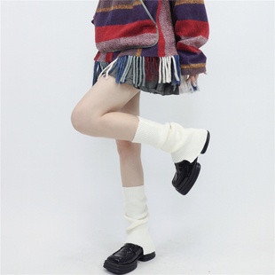 前短后长叠穿慵懒堆堆袜套 Tofilms白色腿套秋冬加厚保暖设计款
