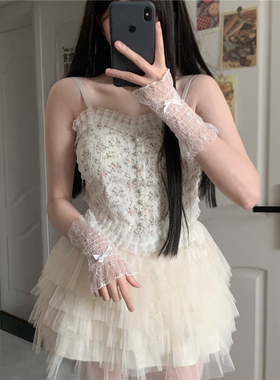 洛丽塔少女网纱蝴蝶结手套