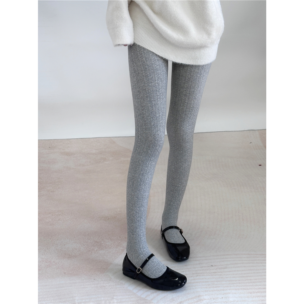 静奢风显瘦连袜加厚麻花纹打底袜