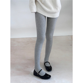 Tofilms秋冬保暖麻花灰色打底袜高级小香加厚连袜裤 静奢风袜子