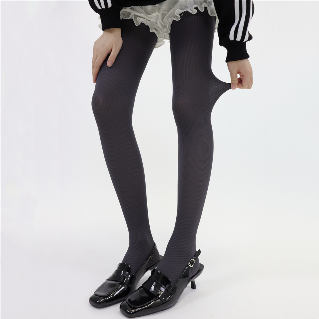 AY To films 灰色竖条纹显瘦打底袜春秋微透天鹅绒微压美腿连裤袜,女士内衣/男士内衣/家居服,连裤袜/打底袜,淘宝优惠券,粉丝福利购,淘宝优惠卷