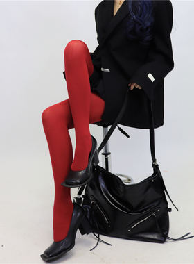 AY To films 红色新年本命年天鹅绒打底袜百搭彩色裤袜显瘦连裤袜