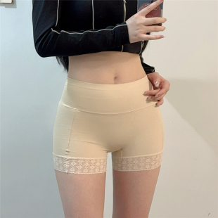 蕾丝花边肤色打底裤 AYTofilms春夏冰丝宽腰三分防走光安全裤 薄款
