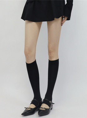 AYTofilms 走秀款miu系薄棉春夏堆堆袜套显瘦黑色宽条踩脚小腿套