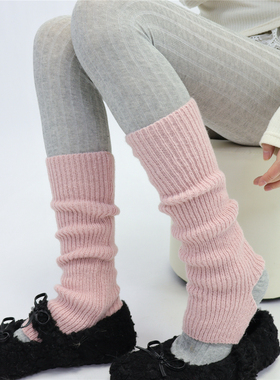 AYTofilms 韩粉秋冬针织袜套保暖毛线踩脚堆堆护腿套搭灰色打底袜