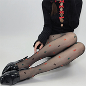 AYTofilms 黑丝小众可爱树房子性感连裤 袜春夏薄透肉女奶白色丝袜