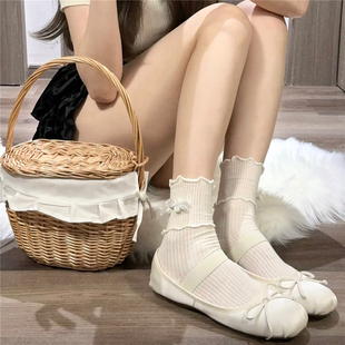 扣子堆堆袜 Tofilms精致国风旗袍盘扣袜子双层木耳边国风新中式