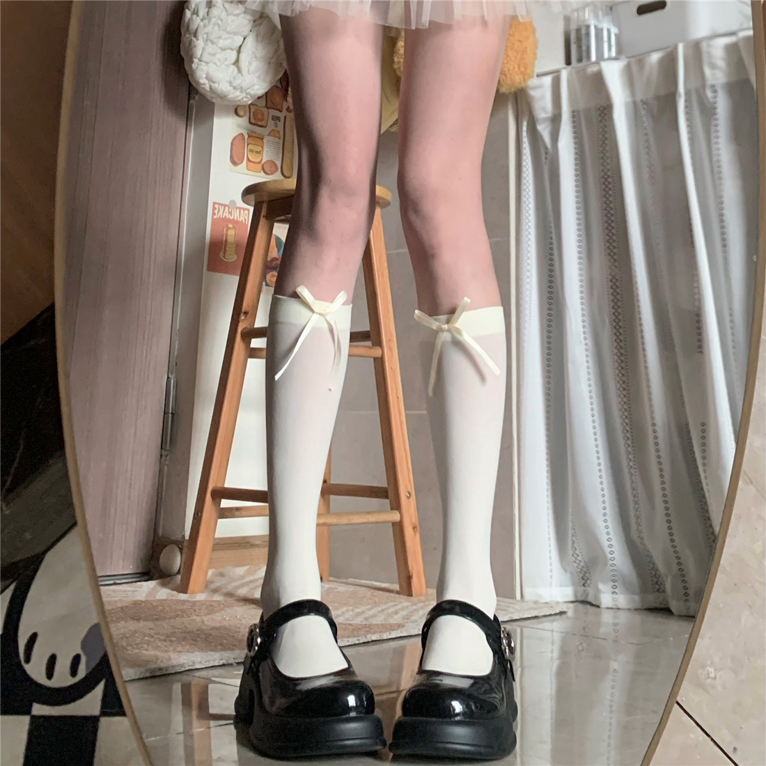 AYTofilms奶白小腿袜春夏薄款袜