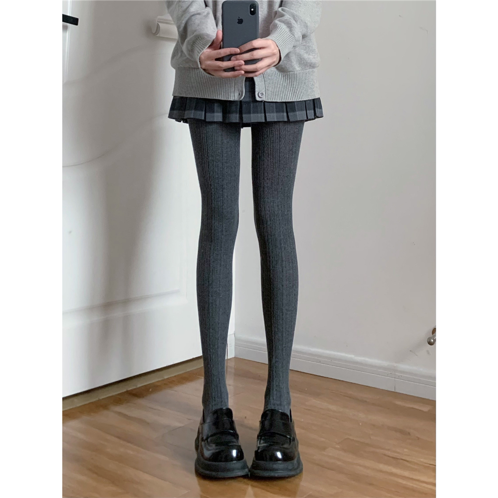 简约小香静奢风麻花纹显瘦打底袜